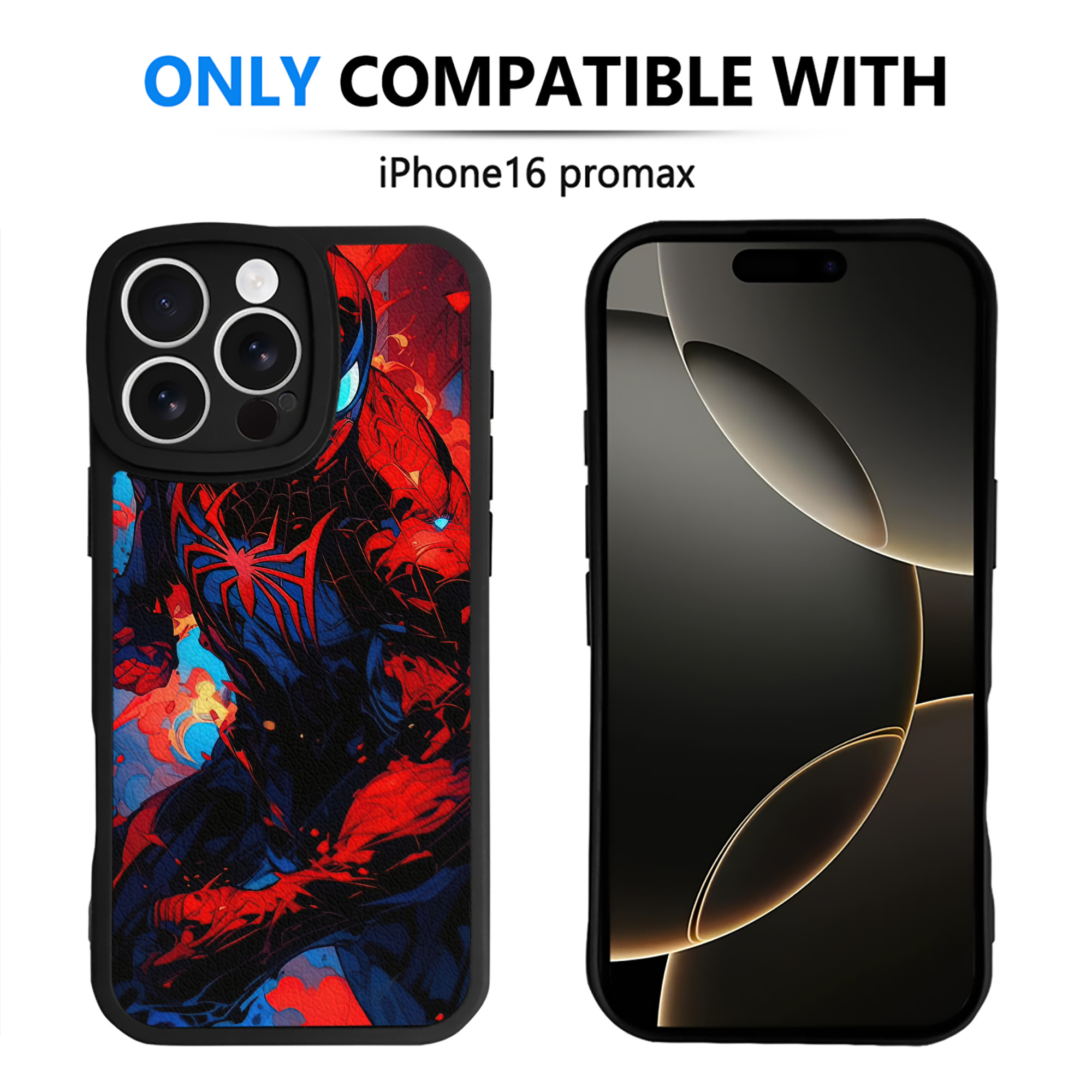 （画像用） Spider Man スパイダーマン 【iPhone 16シリーズ対応】シリコンスマホケース（レザー調） 材質：シリコン